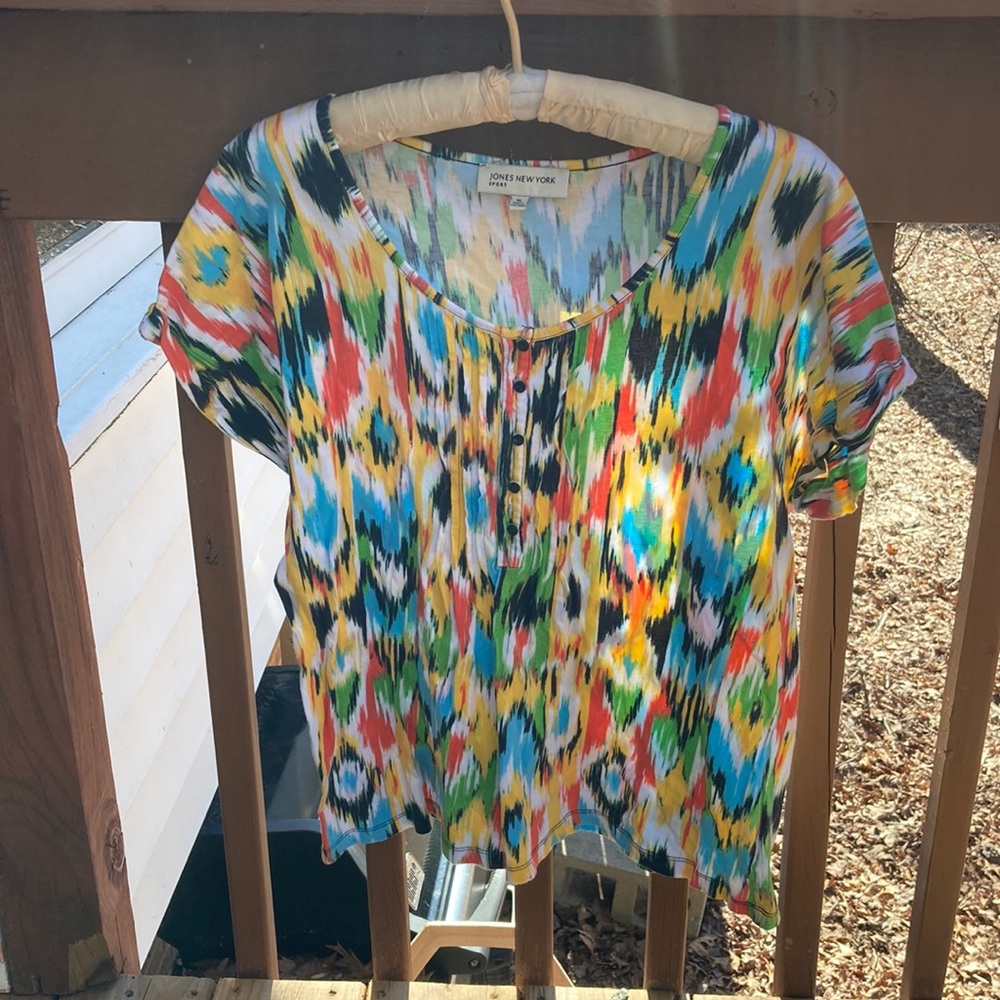 Jones New York cotton colorful top